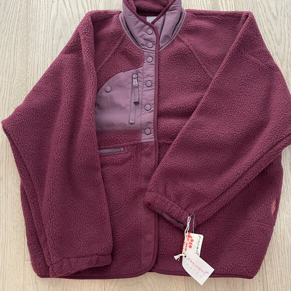 Free People Movement x Hatch Oversized Fleece - Deep Maroon - NWT - Picture 2 of 3